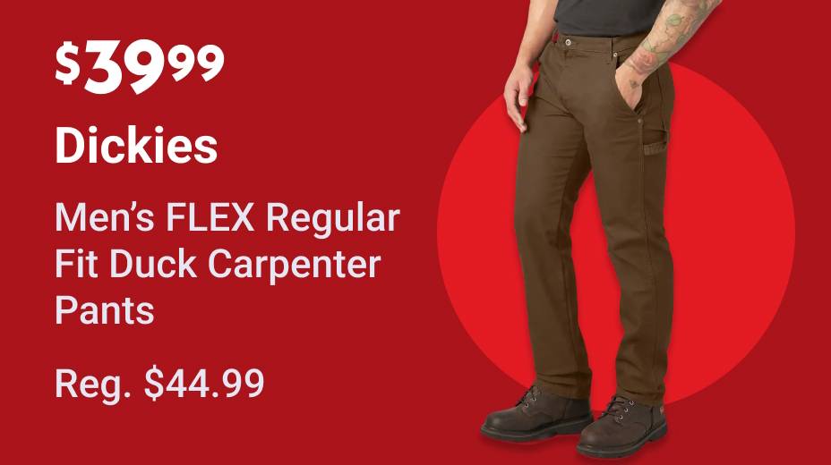 $39.99 Dickies Men's FLEX Regular Fit Duck Carpenter Pants Regular $44.99