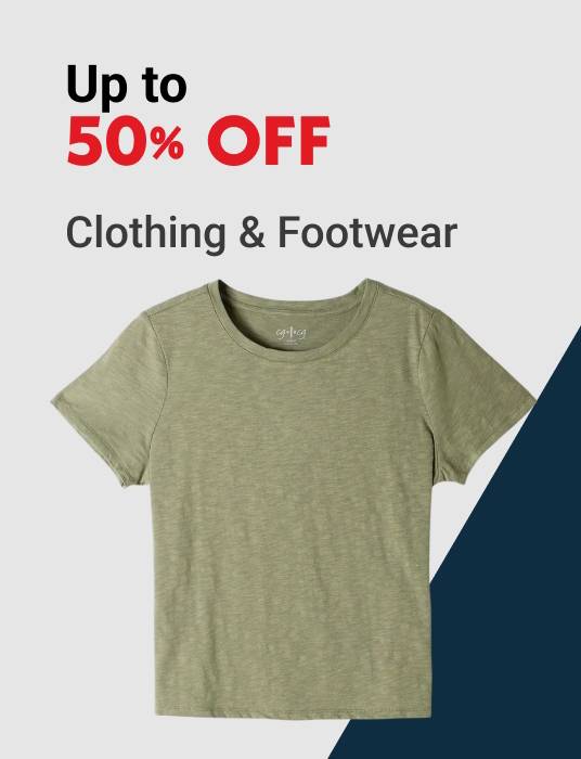 Up to 50% OFF Clothing & Footwear