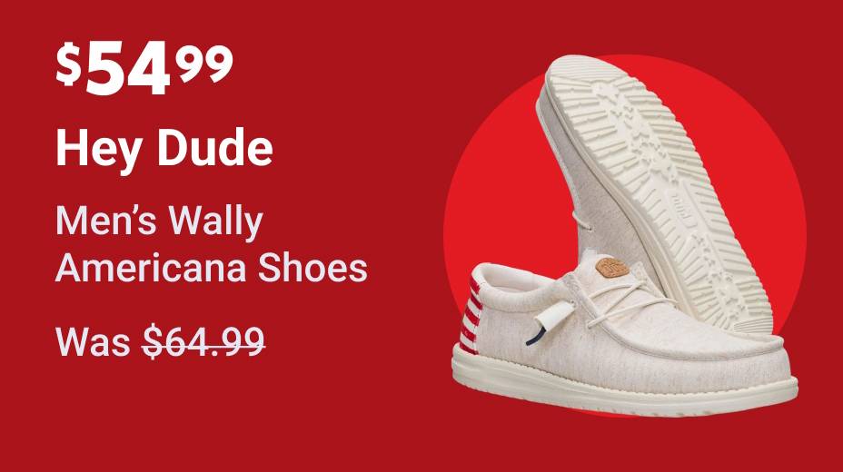 $54.99 Hey Dude Men's Wally Americana Shoes (was $64.99)