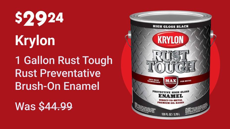 $29.24 Krylon 1 Gallon Rust Tough Rust Preventative Brush-On Enamel Was $44.99