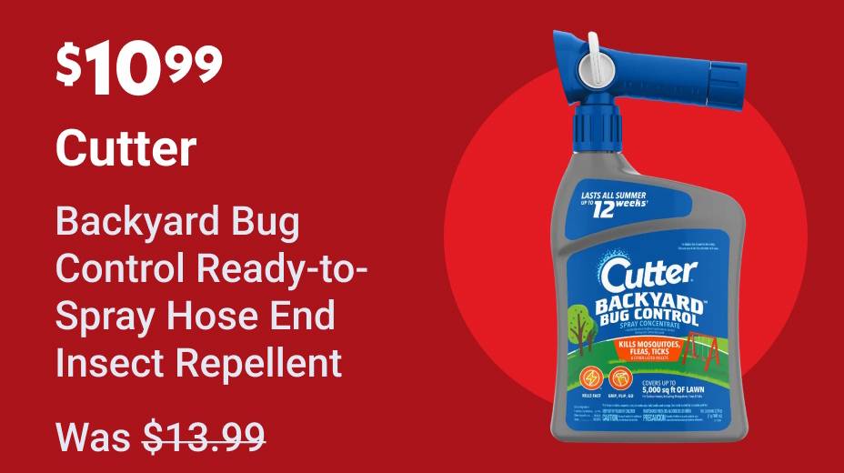 $10.99 Cutter Backyard Bug Control Ready-to-Spray Hose End Insect Repellent (Was $13.99)