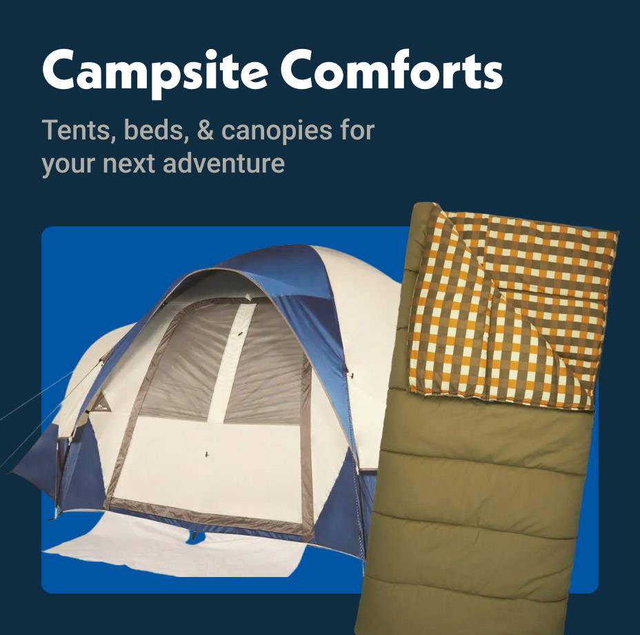 Campsite Comforts: Tents, beds, and canopies for your next adventure