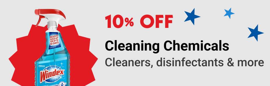 10% OFF Cleaning Chemicals Cleaners, disinfectants & more