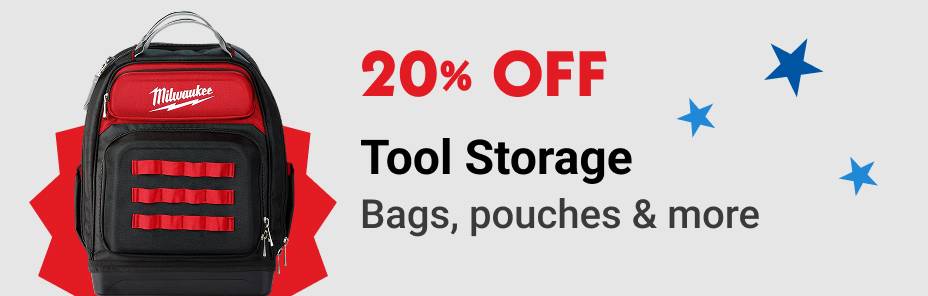 20% OFF Tool Storage Bags, pouches & more