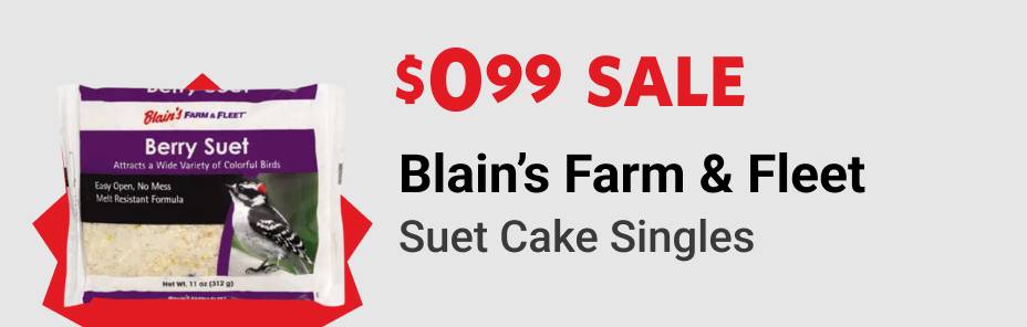 $0.99 Sale Blain's Farm & Fleet Suet Cake Singles