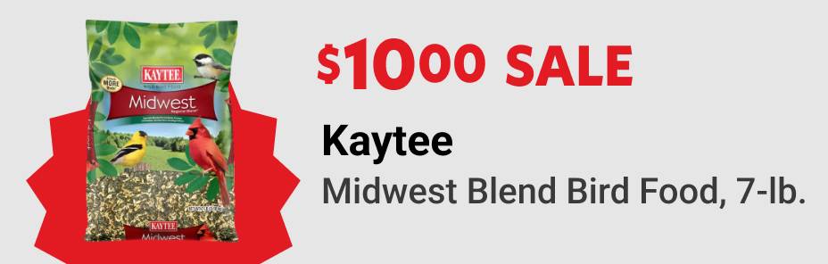 $10.00 Sale Kaytee Midwest Blend Bird Food, 7-lb.