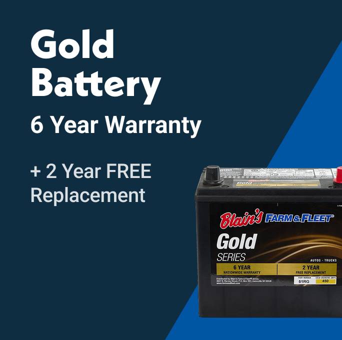 Blain's Gold Auto Battery - 6 Year Warranty
