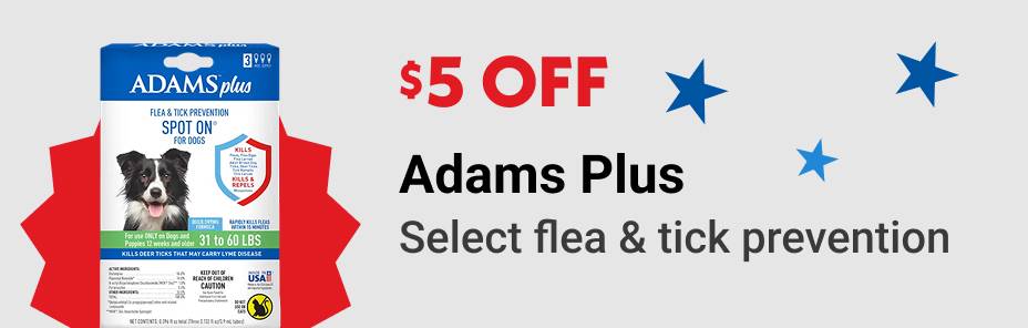 $5 OFF Adams Plus Select flea & tick prevention