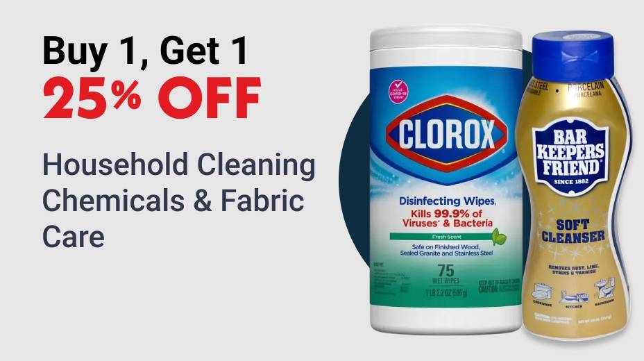 Buy 1, Get 1 25% OFF Household Cleaning Chemicals & Fabric Care