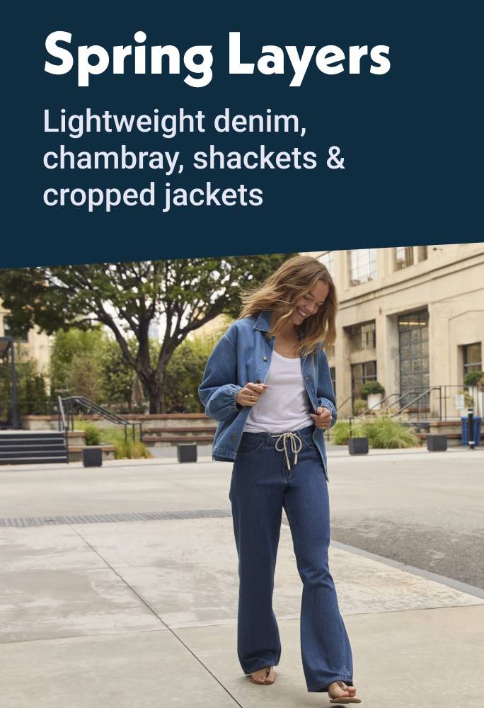 Spring Layers Lightweight denim, chambray, shackets & cropped jackets