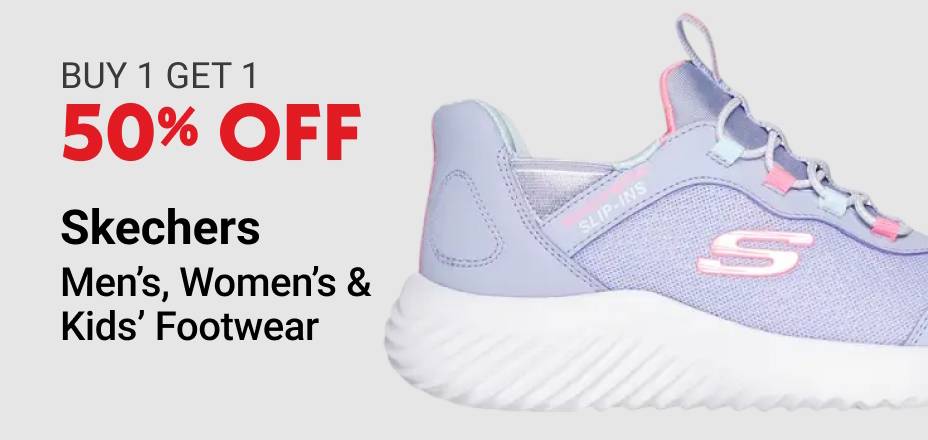 Buy 1 Get 1 50% OFF Skechers Men's, Women's & Kids' Footwear