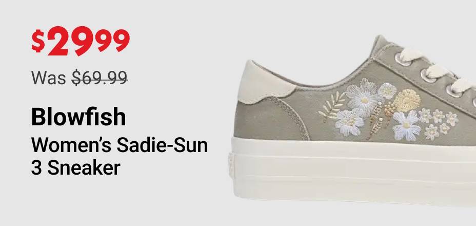 $29.99 Was $69.99 Blowfish Women's Sadie-Sun 3 Sneaker