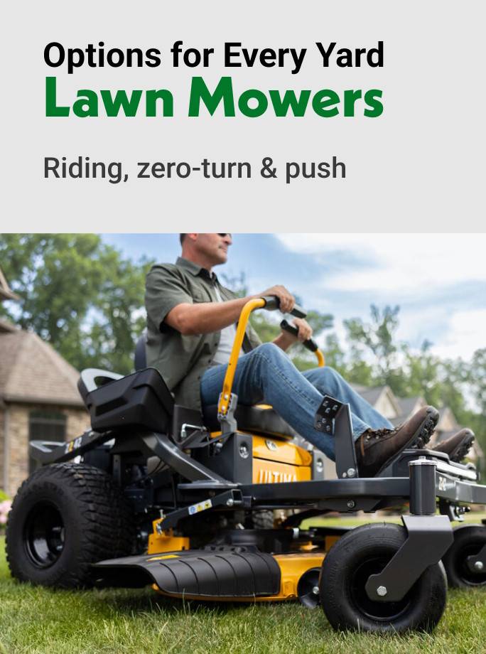Options for Every Yard Lawn Mowers Riding, zero-turn & push