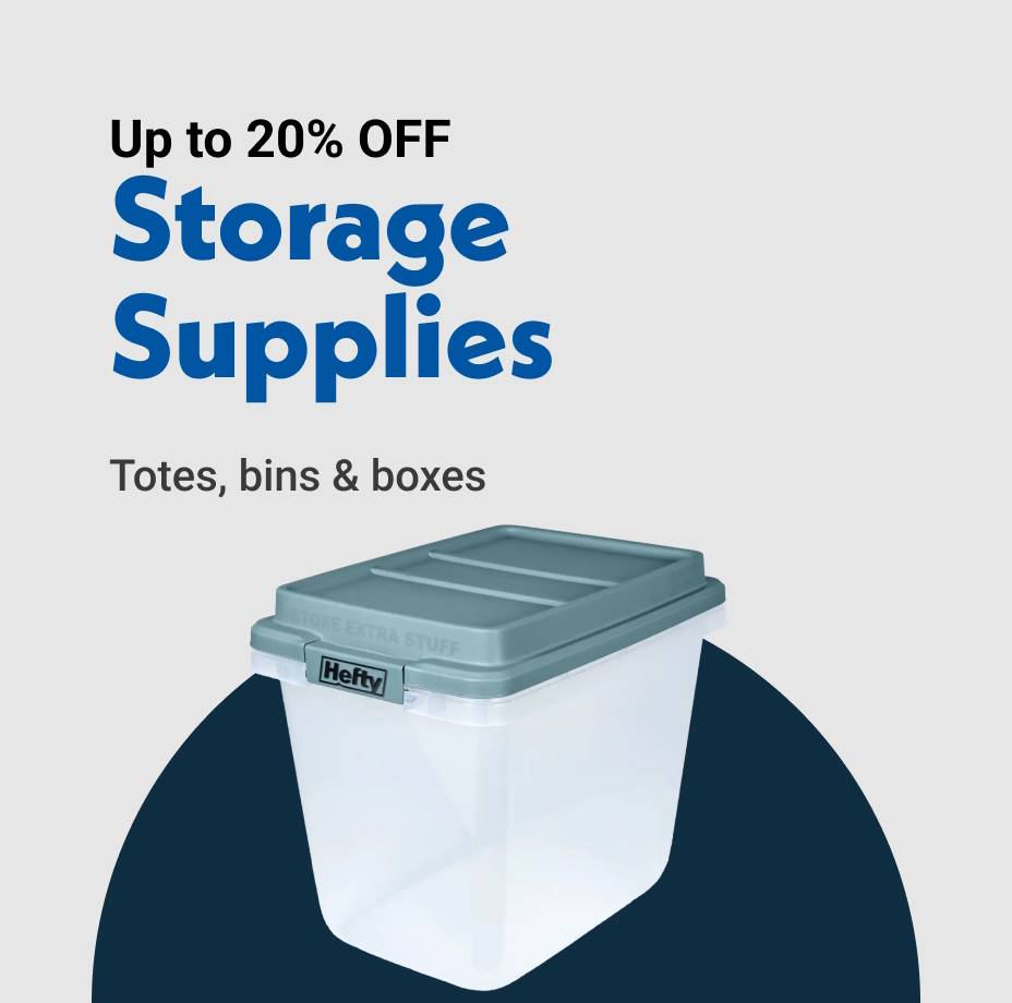 Up to 20% OFF Storage Supplies Totes, bins & boxes