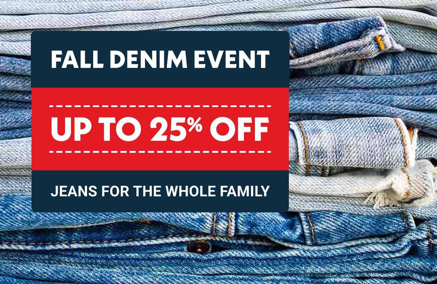 Fall Denim Event: Up to 25% Off Jeans for the Family 