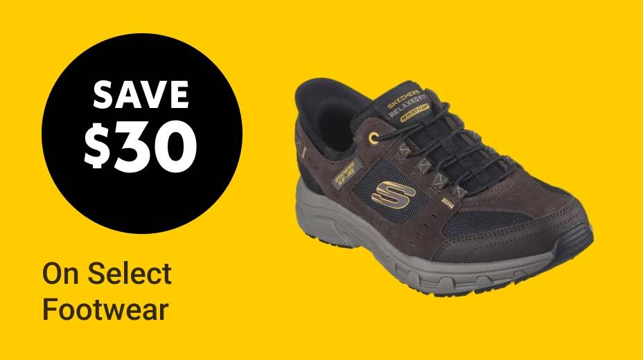 Save $30 on select Footwear
