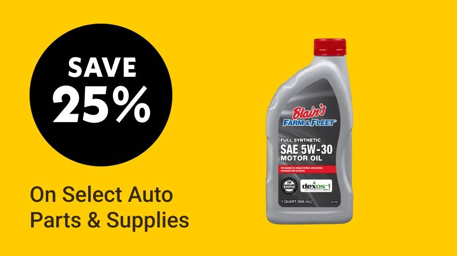 Save 25% On Select Auto Parts & Supplies