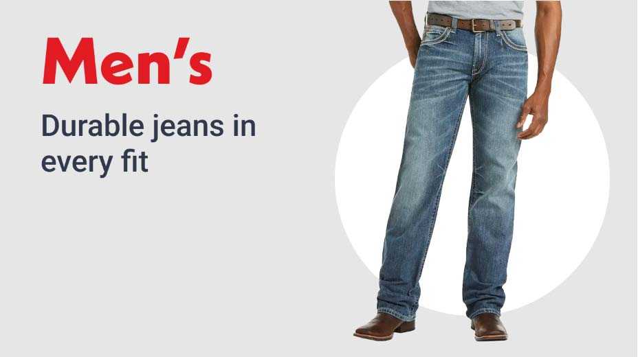 Men's durable jeans in every fit