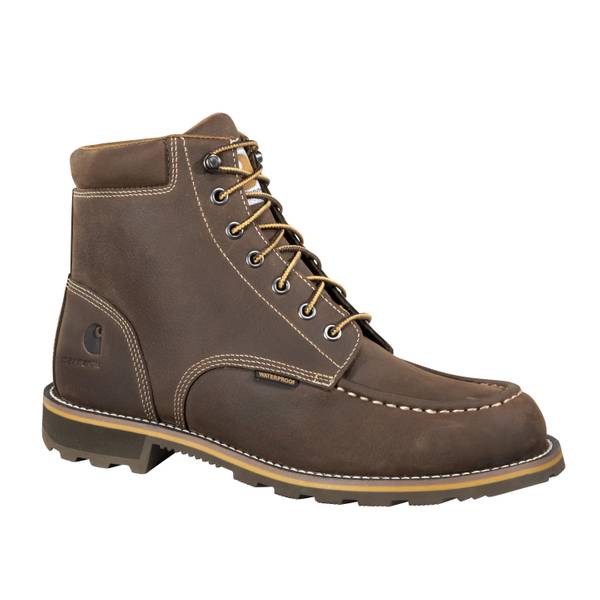 Rugged Casual Moc Toe Boots, Brown 
