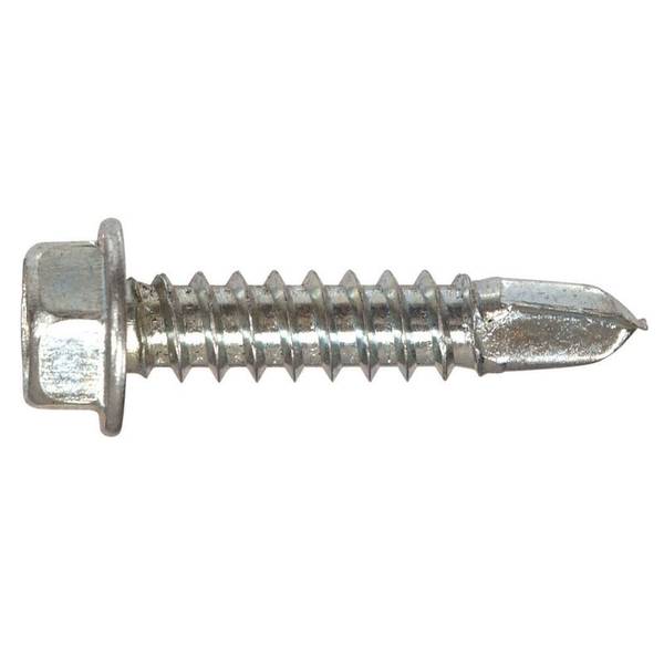 Zinc Plated Steel Hex Washer Head Select Size 1//4/" Self Drilling Screws