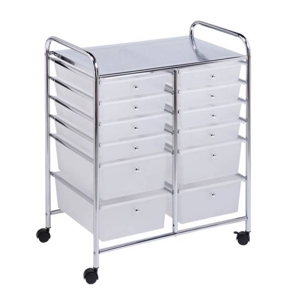 storage cart with drawers and shelves