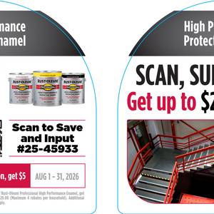 Purchase one gal of Rust-Oleum Professional High Performance Enamel, get $5