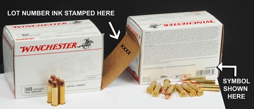 Product warning and recall notice: WINCHESTER® 38 Special 130 Grain Full Metal Jacket