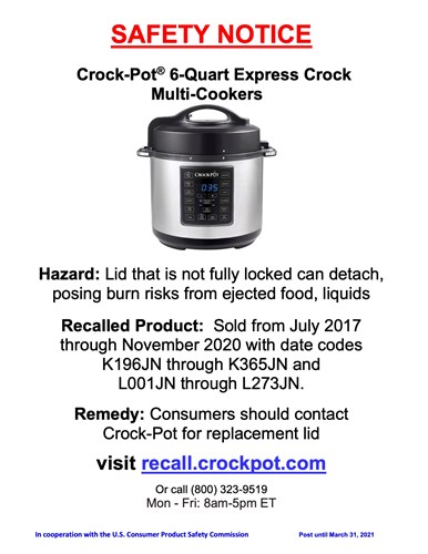 Slow Cooker Safety - Replace